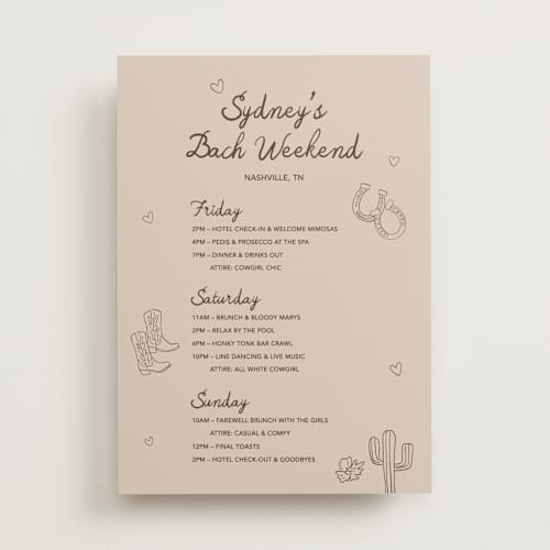 This is a latte ceremony reception essentials with standard by Kelly Watkins called desert dreams printing on signature in standard