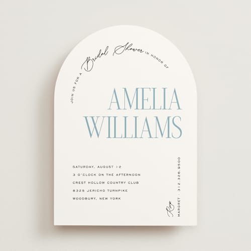 This is a aqua bridal shower invitations with standard by Pixel and Hank called arbor printing on signature in standard