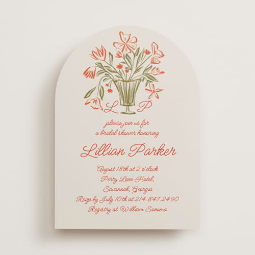 This is a poppy bridal shower invitations with standard by Maja Cunningham called flora printing on signature in standard