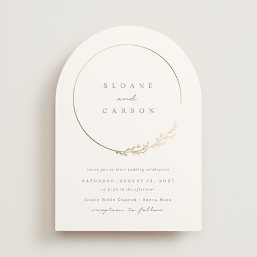 This is a chiffon foil stamped wedding invitations with foil pressed by Brianne Larsen called branched printing on signature in standard