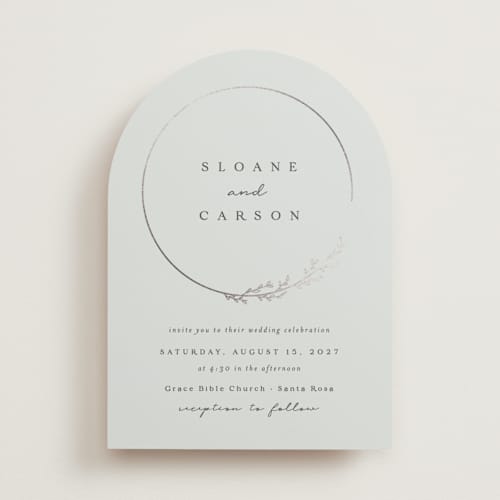 This is a mist foil stamped wedding invitations with foil pressed by Brianne Larsen called branched printing on signature in standard