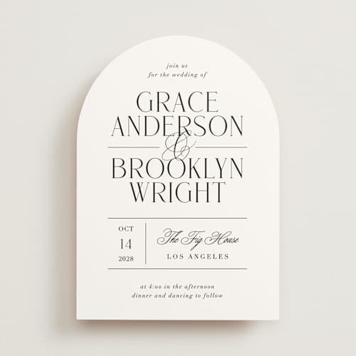 This is a caviar wedding invitations with standard by Olivia Raufman called grand scale printing on signature in standard