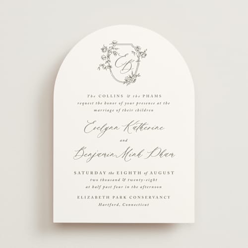 This is a hearthstone moss wedding invitations with standard by Design Lotus called close to my heart printing on signature in standard
