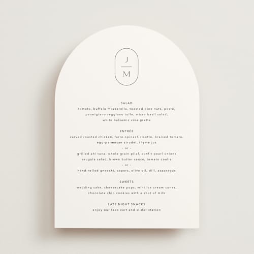 This is a opal menu cards with standard by Jennifer Postorino called picture perfect printing on signature in standard