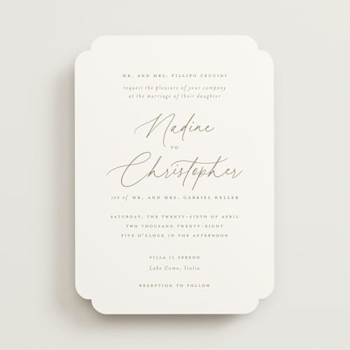 This is a pearl wedding invitations with standard by chocomocacino called spiku printing on signature in standard