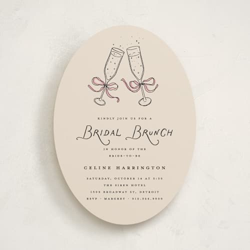 This is a rose bridal shower invitations with standard by Pixel and Hank called bubbly brunch printing on signature in standard