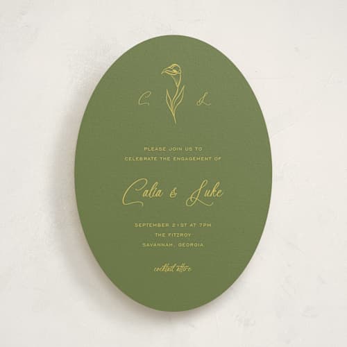 This is a island citrus engagement party invitations with standard by Ani Somi called calia printing on signature in standard