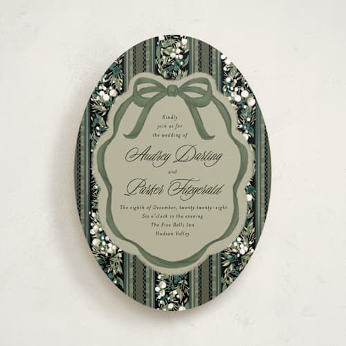 This is a coal wedding invitations with standard by Jackie Crawford called holiday ribbon printing on signature in standard