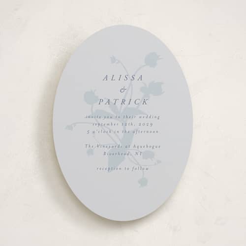 This is a blueberry wedding invitations with standard by AK Graphics called autumnal printing on signature in standard