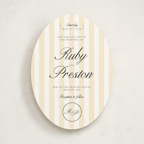 This is a sunshine wedding invitations with standard by Jen Ramsey called elegant and formal printing on signature in standard