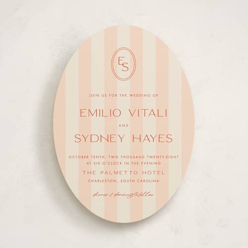 This is a spritz wedding invitations with standard by Ellen Schlegelmilch called palmetto printing on signature in standard