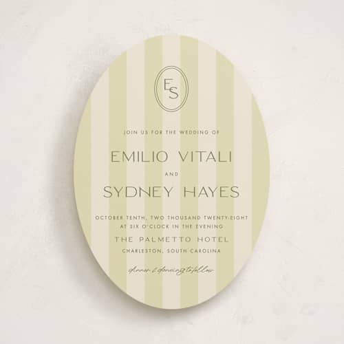 This is a lime wedding invitations with standard by Ellen Schlegelmilch called palmetto printing on signature in standard