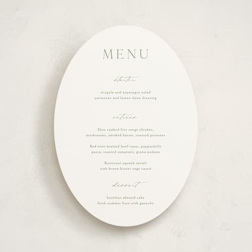 This is a clover menu cards with standard by Kelly Schmidt called victoria printing on signature in 5x7