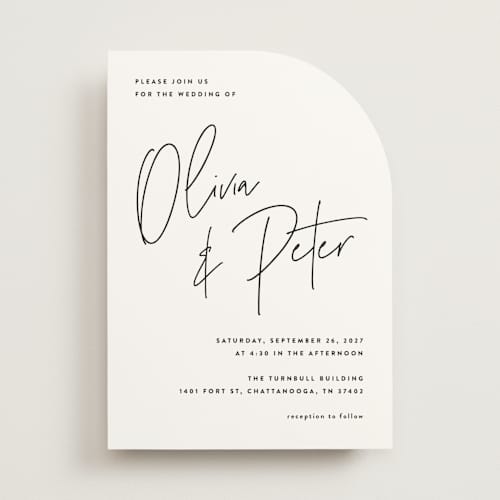 This is a cloud wedding invitations with standard by JoAnn Jinks called signed printing on signature in standard