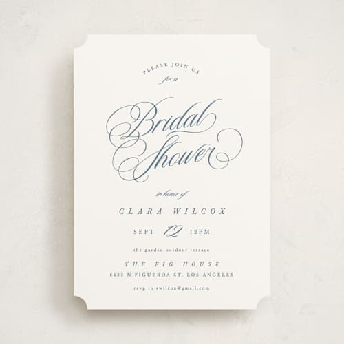 This is a coastal bridal shower invitations with standard by Kelly Schmidt called clara printing on signature in standard