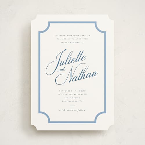 This is a bluebell wedding invitations with standard by Jessica Williams called marenza printing on signature in standard