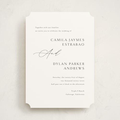 This is a onyx wedding invitations with standard by Jennifer Postorino called graceful printing on signature in standard