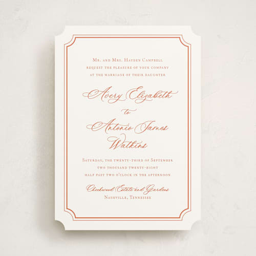 This is a poppy wedding invitations with standard by Jennifer Postorino called avery printing on signature in standard