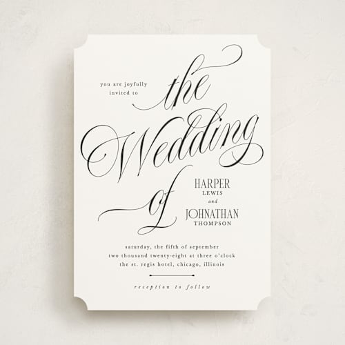 This is a diamond wedding invitations with standard by Kate Ahn called mirin printing on signature in standard