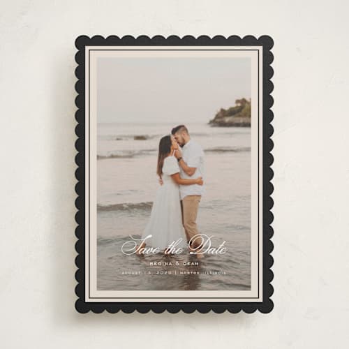 This is a raven save the date with standard by chocomocacino called krytharaki printing on recycled smooth signature in standard