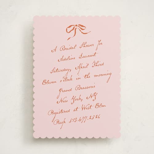 This is a poppy bridal shower invitations with standard by Susan Zinader called classique printing on signature in standard
