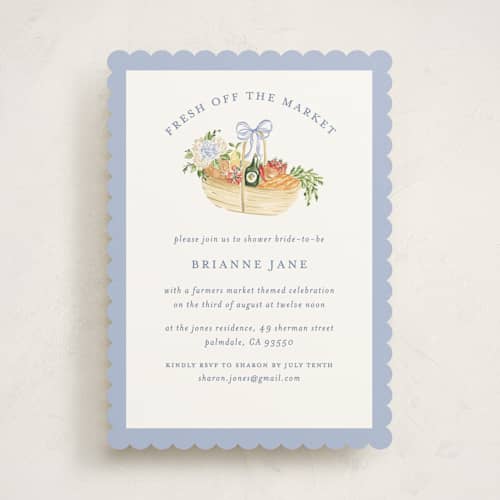 This is a hydrangea bridal shower invitations with standard by Sarah Knight called market printing on signature in standard
