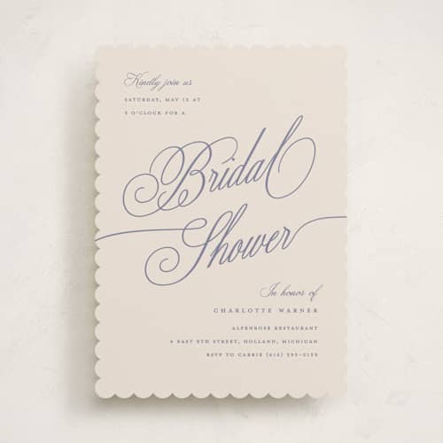 This is a luna blue bridal shower invitations with standard by Pixel and Hank called elegant moon printing on signature in standard
