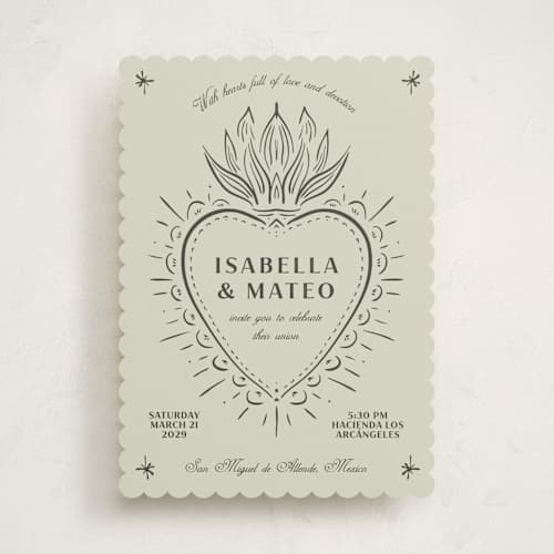 This is a agave wedding invitations with standard by Ani Somi called milagro printing on signature in standard