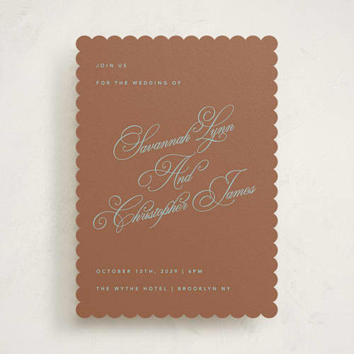 This is a almond wedding invitations with standard by Kelly Watkins called vivid printing on signature in standard