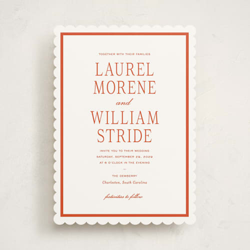 This is a sunset wedding invitations with standard by Sara Hicks Malone called dewberry printing on signature in standard