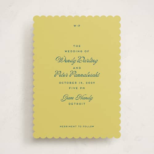 This is a lemon wedding invitations with standard by Snow and Ivy called penumbra printing on signature in standard