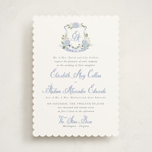 This is a periwinkle wedding invitations with standard by Design Lotus called sweethearts printing on signature in standard