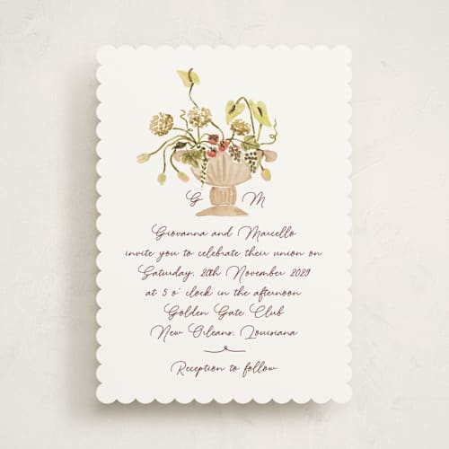 This is a marsh wedding invitations with standard by Pati Cascino called barolo printing on signature in standard