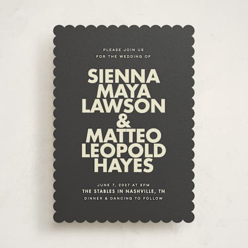 This is a onyx wedding invitations with standard by Ellen Schlegelmilch called sienna printing on signature in standard