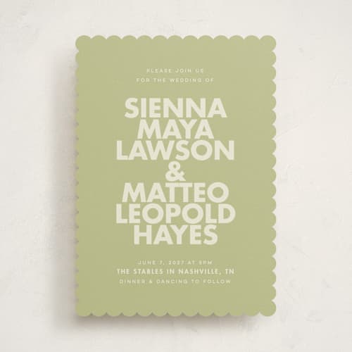 This is a lime wedding invitations with standard by Ellen Schlegelmilch called sienna printing on signature in standard