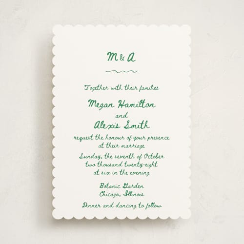 This is a meadow wedding invitations with standard by Cass Loh called simple monogram printing on signature in standard