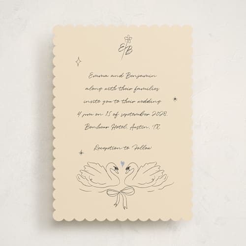 This is a dream wedding invitations with standard by Helena Vitto called the swan printing on signature in standard