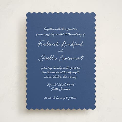 This is a santorini wedding invitations with standard by chocomocacino called strazzate printing on signature in standard