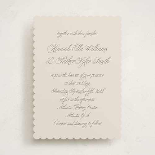 This is a ivory wedding invitations with standard by Petra Kern called let's say i do printing on signature in standard
