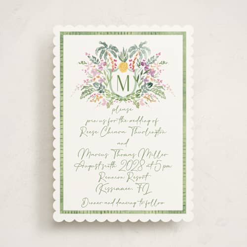 This is a jungle wedding invitations with standard by Petra Kern called tropical dreams printing on signature in standard