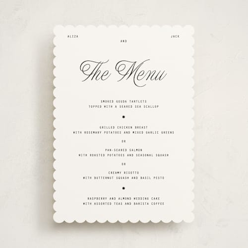This is a sky menu cards with standard by Blustery August called cheers printing on signature in standard