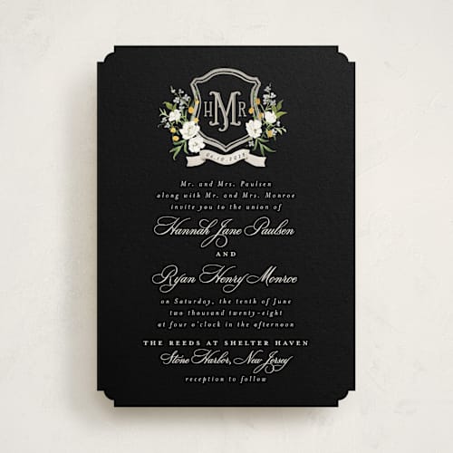 This is a tuxedo wedding invitations with standard by Everett Paper Goods called avalon printing on signature in standard