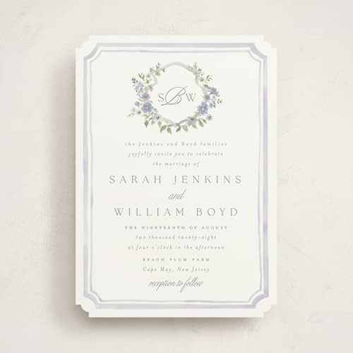 This is a sky wedding invitations with standard by Everett Paper Goods called chelsea printing on signature in standard