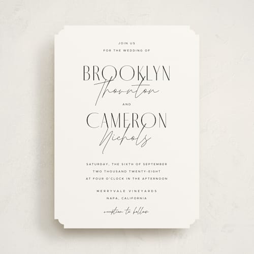 This is a silk wedding invitations with standard by Kelly Schmidt called arabilla overlap printing on signature in standard