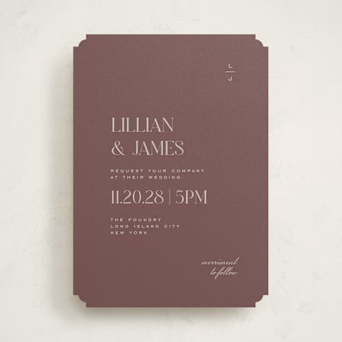 This is a fig wedding invitations with standard by Heather Cairl called clarity printing on signature in standard