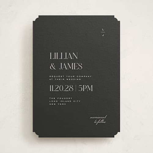 This is a ink wedding invitations with standard by Heather Cairl called clarity printing on signature in standard