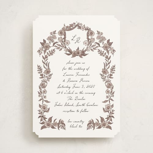 This is a siena wedding invitations with standard by Chris Griffith called a wedding in low country printing on signature in standard