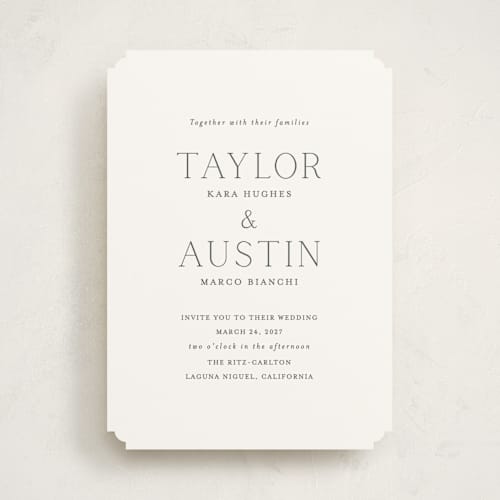This is a cotton wedding invitations with standard by Vanessa Doyle called in love printing on signature in standard