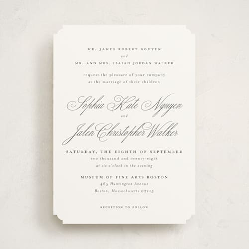 This is a classique wedding invitations with standard by Design Lotus called from this moment on printing on signature in standard
