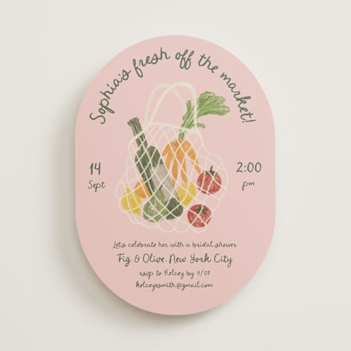 This is a cherry bridal shower invitations with standard by Adelyn T. called farmer's market printing on signature in standard